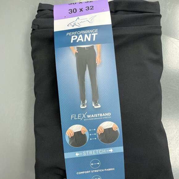 NEW Greg Norman Men's 30x32 Performance Tech Pants Flex Waistband Comfort Black - Picture 6 of 10